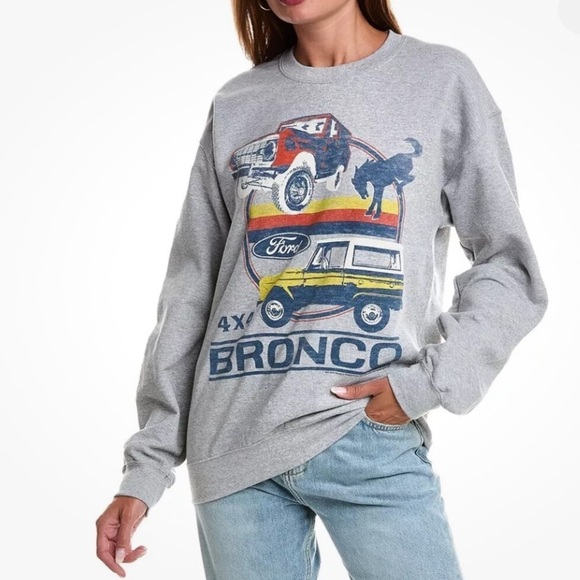 JUNK FOOD 4X4 Bronco Sweatshirt Women's Grey Crewneck Retro Size XS - Picture 1 of 8